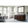 James Martin Vanities Brittany 60in Single Vanity, Burnished Mahogany w/ 3 CM White Zeus Quartz Top 650-V60S-BNM-3WZ